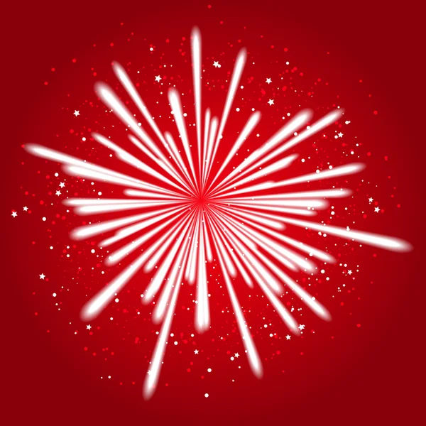 Firework on red — Stock Vector