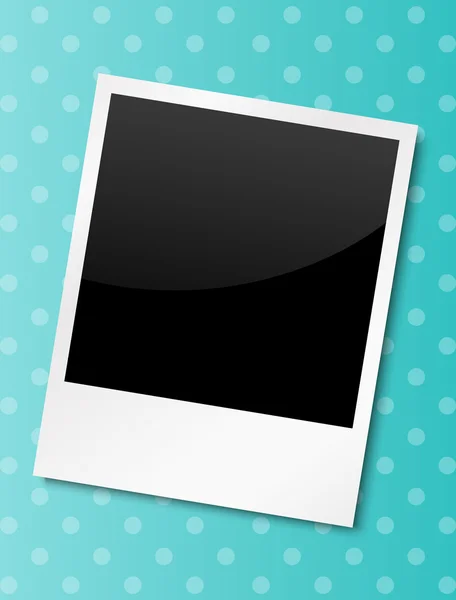 Photo card on polka dot background — Stock Vector
