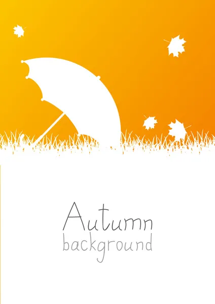 Autumn background with white silhouettes — Stock Vector