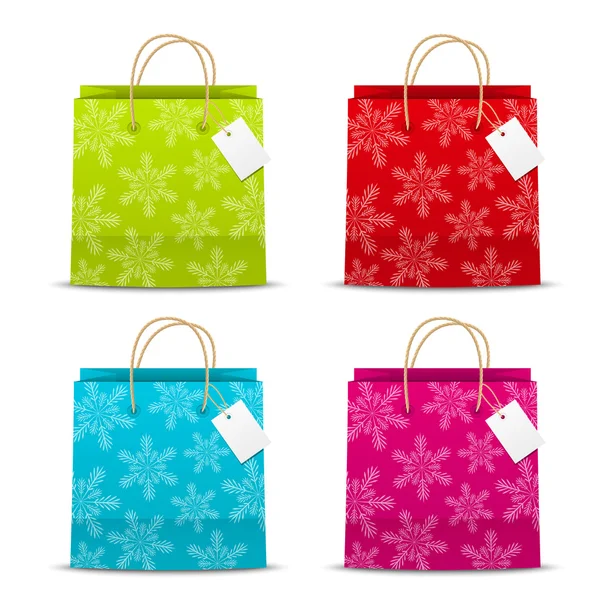 Set di sacchetti di carta di Natale — Vettoriale Stock