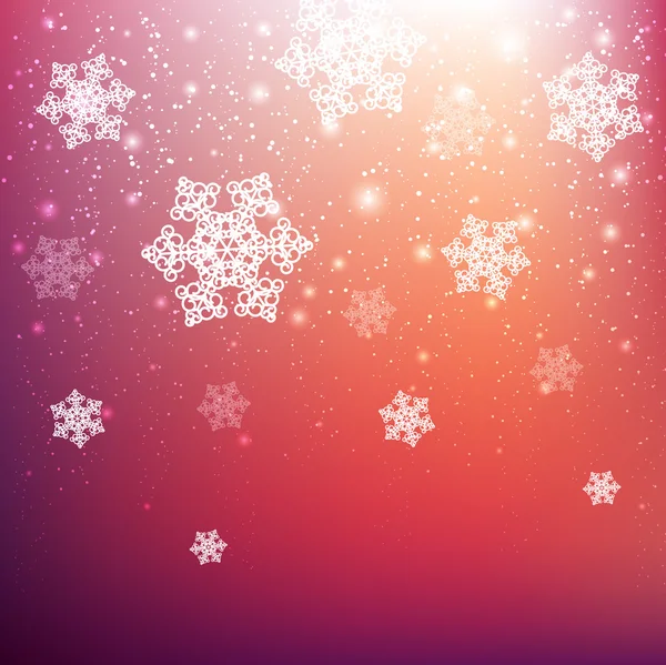 Christmas background with white snowflakes — Stock Vector