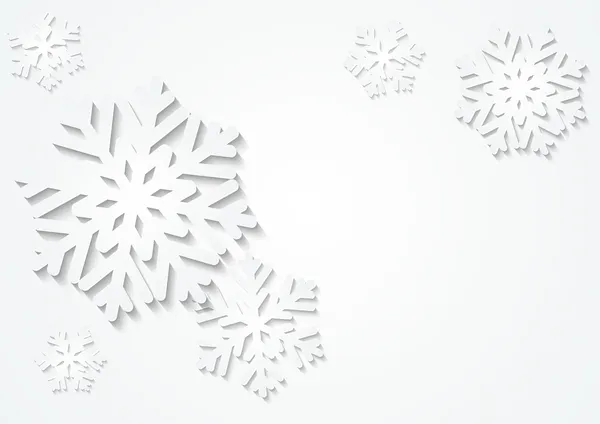 Winter achtergrond met papier sneeuwvlokken — Stockvector