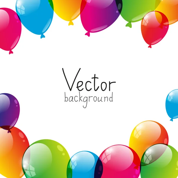 Fundo de aniversário com balões de cor —  Vetores de Stock