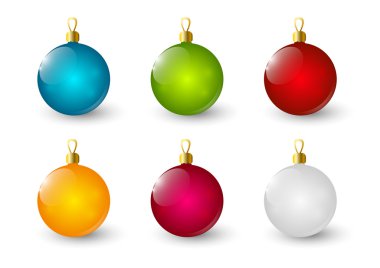 parlak Noel topları kümesi