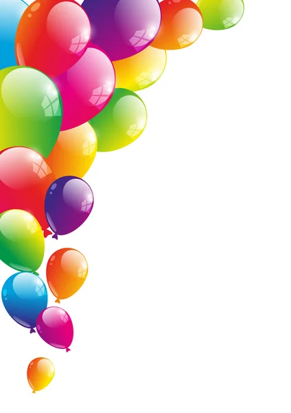 Farbe glänzende Luftballons auf weiß — Stockvektor
