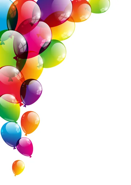 Färg glänsande ballonger på vit — Stock vektor