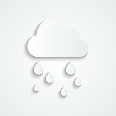 Kağıt bulut ile yağmur damlaları