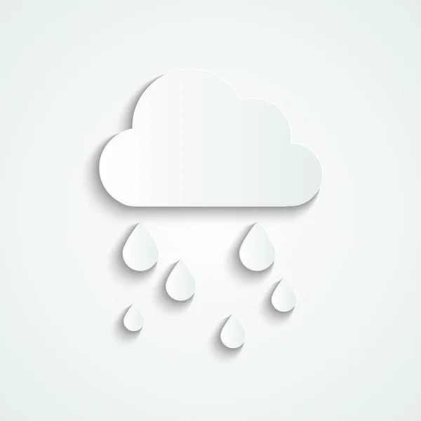 Papír felhő az esőcseppek — Stock Vector
