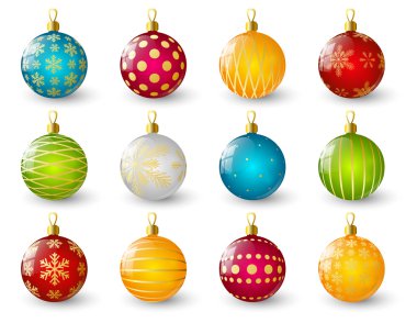 Set of color Christmas balls