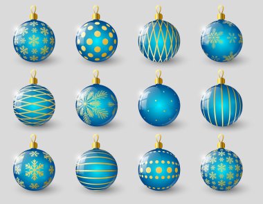 Mavi Noel topları kümesi