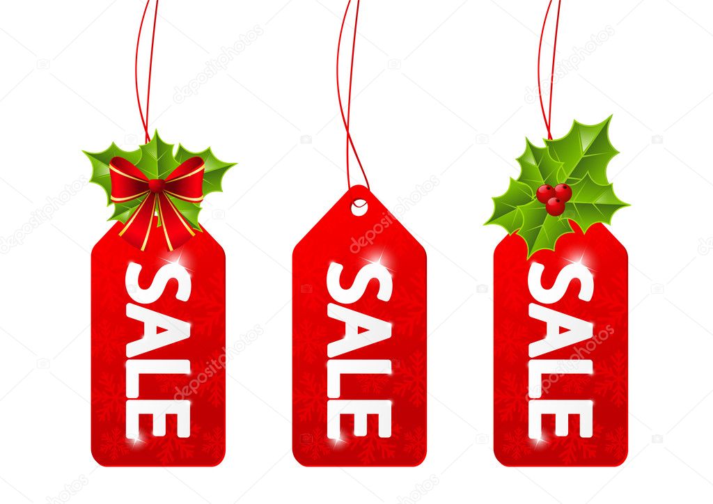 Set of Christmas sale tags