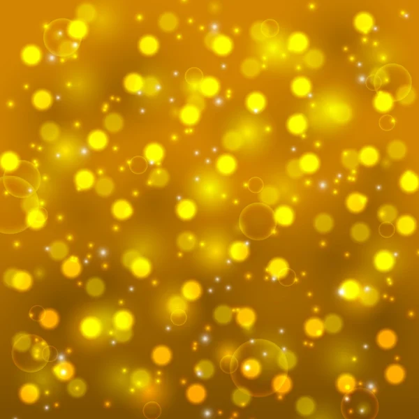 Guld bokeh bakgrund med ljus — Stock vektor