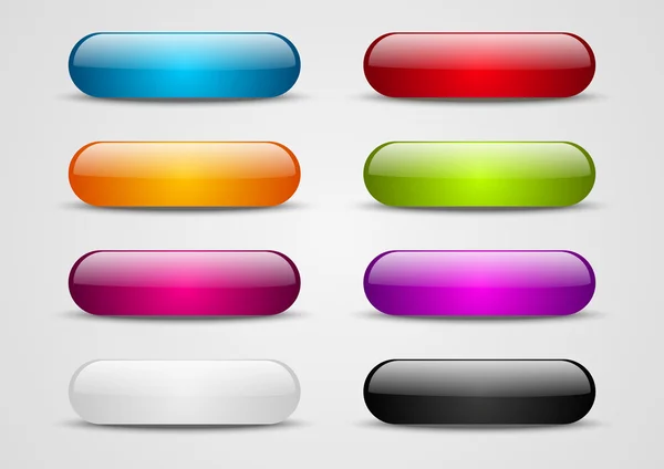 Набір кольорових глянцевих кнопок — стоковий вектор
