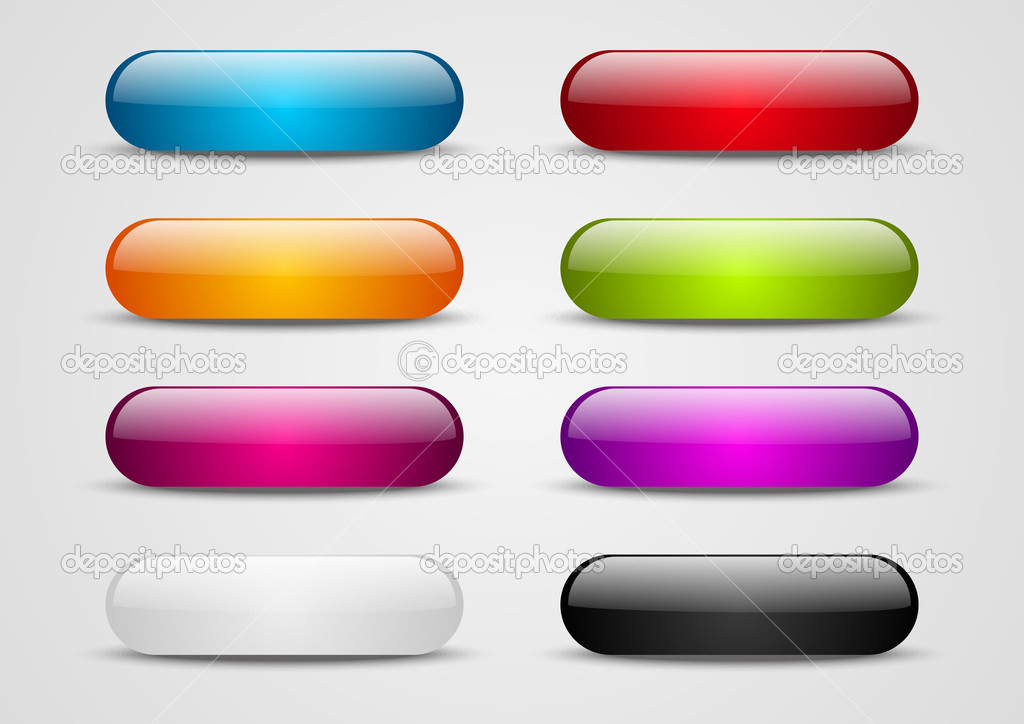Set of color glossy buttons