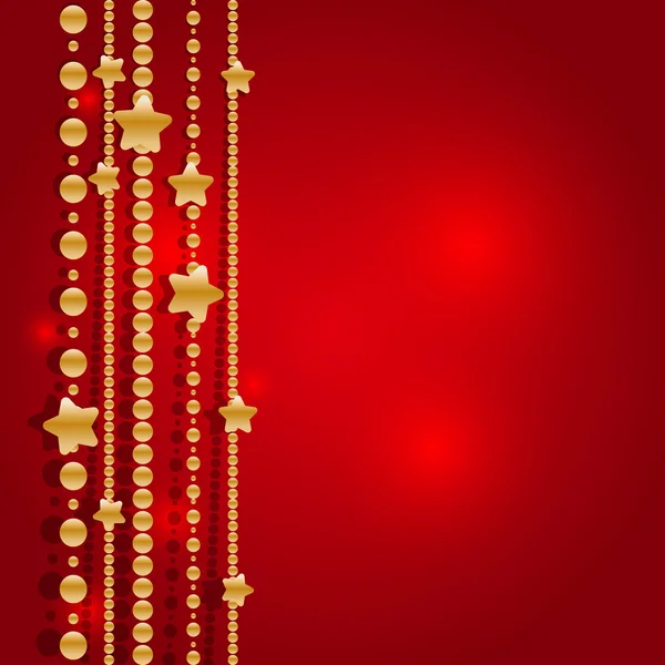 Zlatý vánoční věnec — Stockový vektor