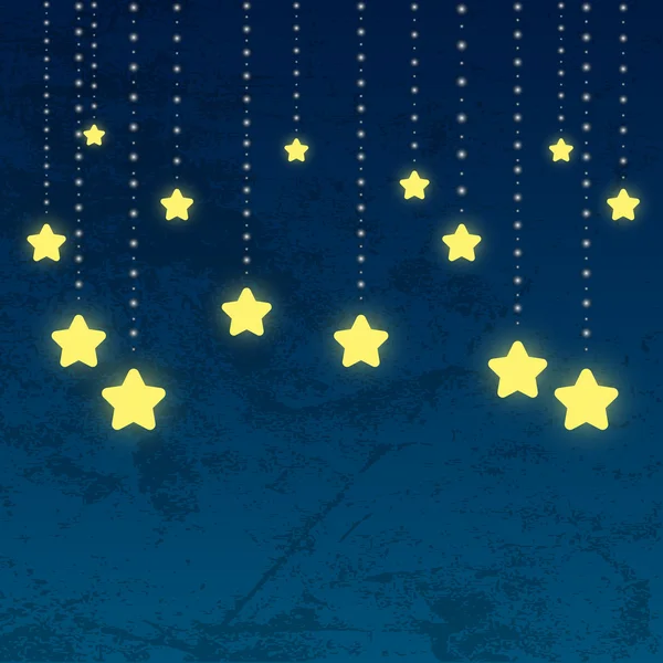 晚上背景与闪亮的星星 — 图库矢量图片