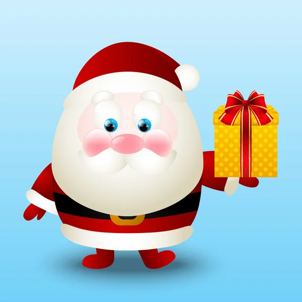 Cute Santa with gift box — Stock Vector