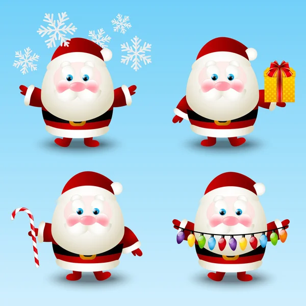 Ensemble de personnages mignons Santa — Image vectorielle