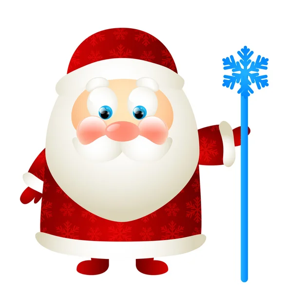 Cute Santa with magic stick — Stock Vector