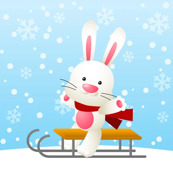 Cute white rabbit — Stock Vector