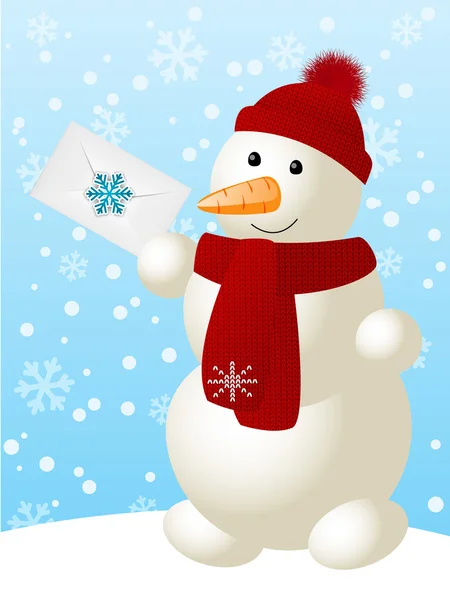 Cute Snowman — Stock Vector