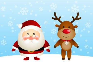 komik geyik ile sevimli Noel Baba