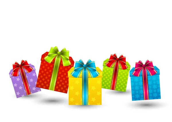 Boîtes cadeaux couleur — Image vectorielle