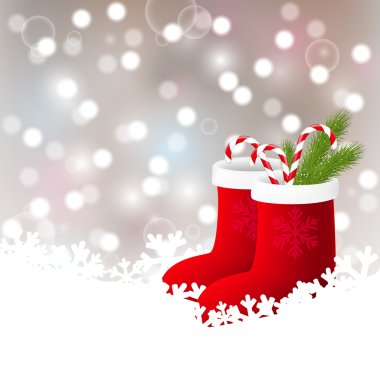 Noel arka plan kırmızı çorap ile