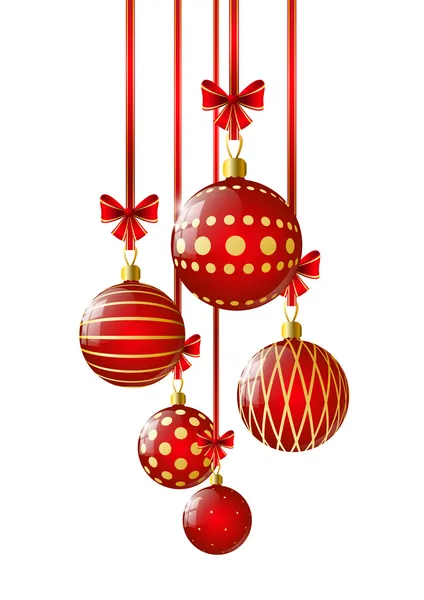 Рождественские шары на белом фоне — стоковый вектор