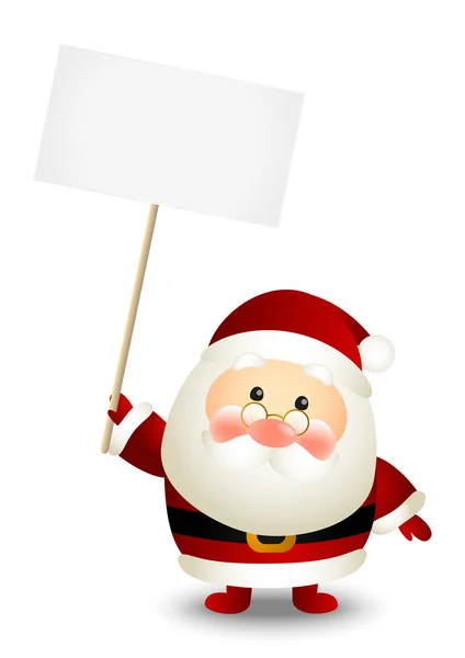 Funny Santa with empty paper card — Stock Vector