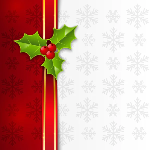 Vánoční pozadí s červenou stuhou — Stockový vektor
