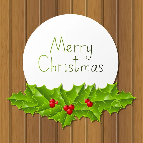 Julkort på trä bakgrund — Stock vektor