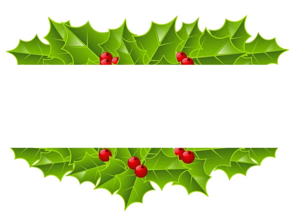 Tarjeta de Navidad con hojas de acebo — Vector de stock