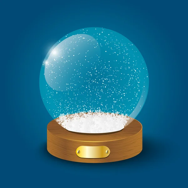Скляна куля з білими сніжинками — стоковий вектор