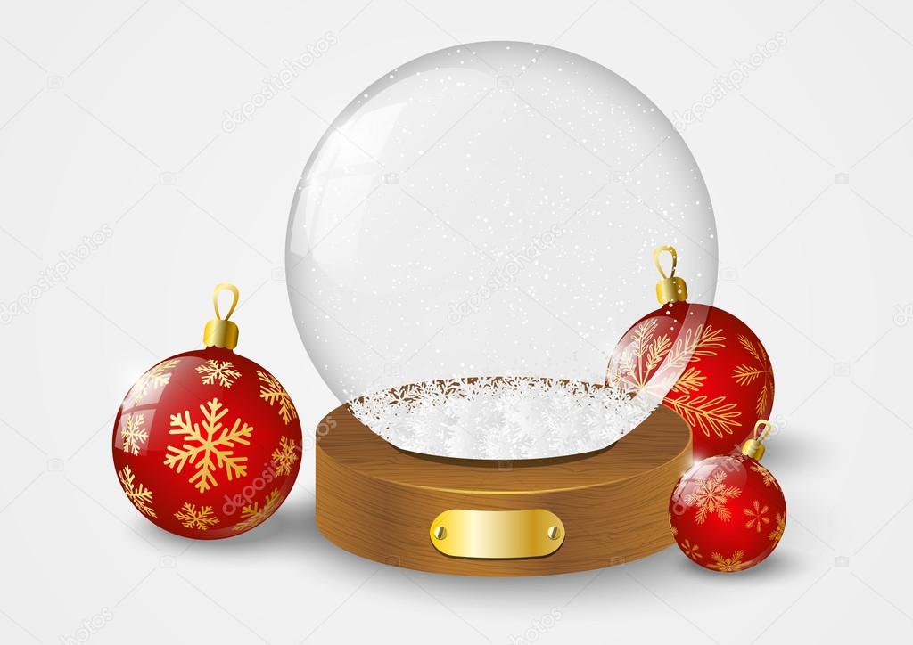 Christmas glass ball with snow