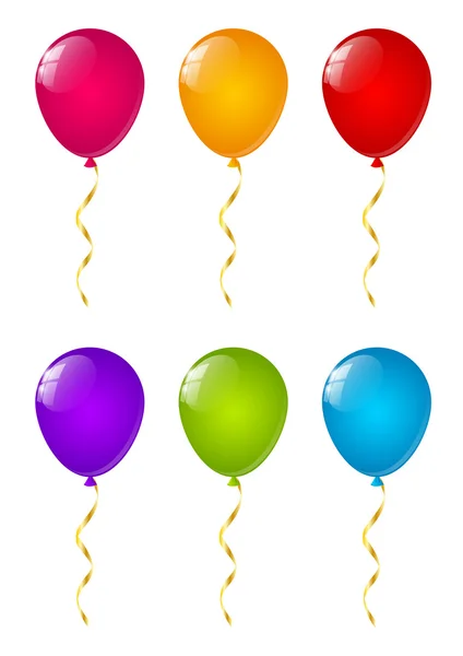 Globos brillantes de color sobre blanco — Vector de stock