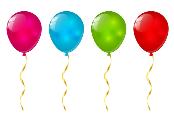 Ballons brillants de couleur sur blanc — Image vectorielle