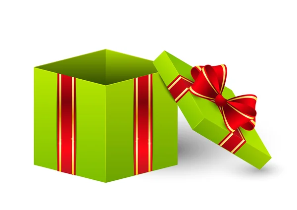 Boîte cadeau ouverte avec ruban — Image vectorielle