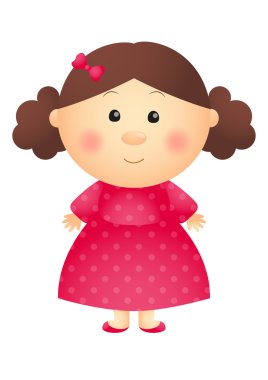 pembe elbise sevimli küçük kız