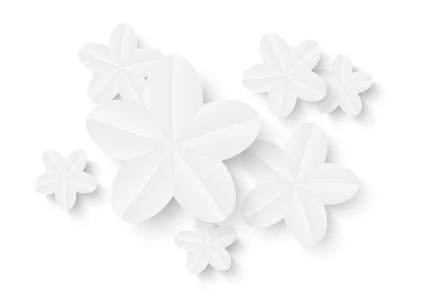 Flores de papel branco — Vetor de Stock