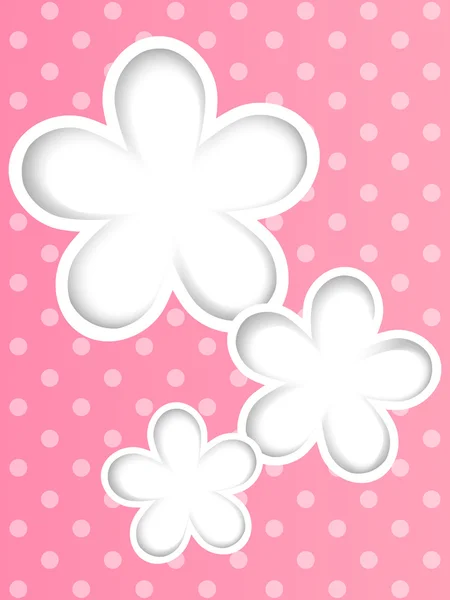 Paper flowers on pink background — Stock Vector