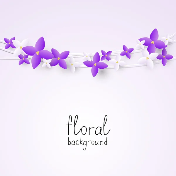 Lilac flowers border for Your design — Stock Vector