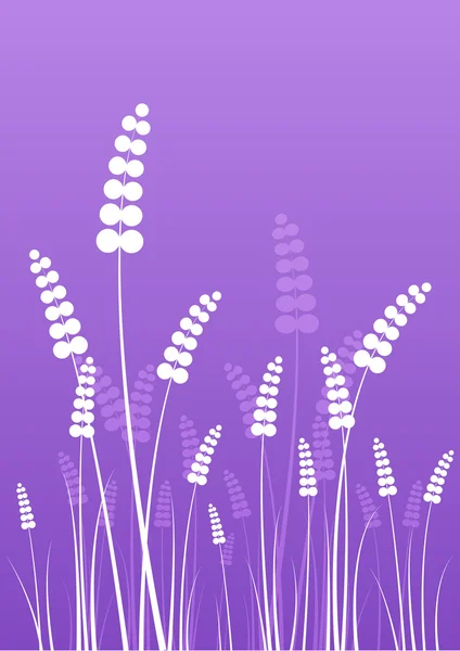 Fleurs silhouettes sur fond violet — Image vectorielle