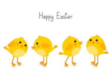 Paskalya kartı ile küçük tavuk