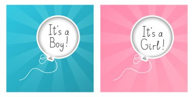 erkek ve kız çocuk için tebrik kartı