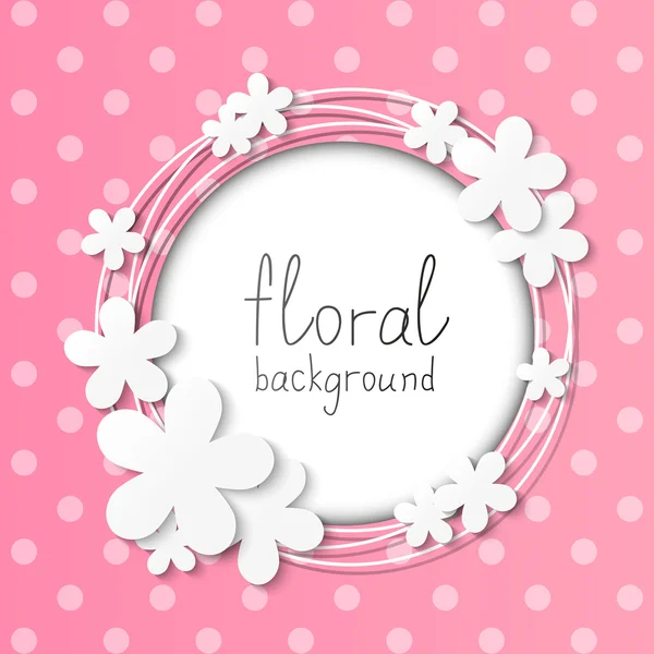 Moldura flores de papel —  Vetores de Stock