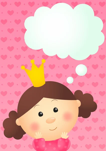 Princess girl dream about something — Stock Vector