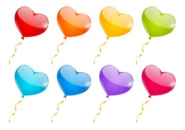 renk kalp balon seti