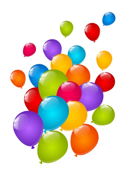 Globos brillantes de color aislados en blanco — Vector de stock