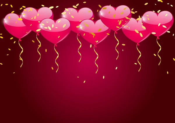 Herz Luftballons Hintergrund für Ihr Design — Stockvektor